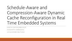 ScheduleAware and CompressionAware Dynamic Cache Reconfiguration in Real