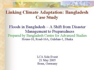 Flooding in bangladesh case study