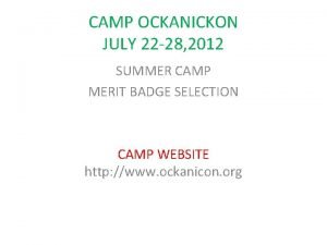Ockanickon camp map Ockanickon camp map
