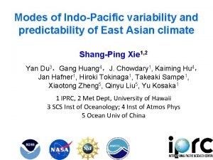 Modes Indian of IndoPacific variability and Ocean Capacitor