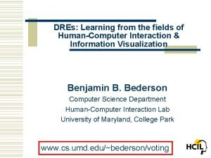 DREs Learning from the fields of HumanComputer Interaction