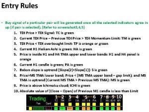 Entry Rules Buy signal of a particular pair