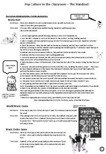 Pop culture activities