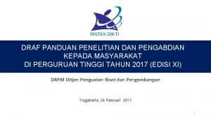 DRAF PANDUAN PENELITIAN DAN PENGABDIAN KEPADA MASYARAKAT DI