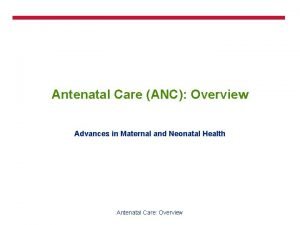 Summary of antenatal care