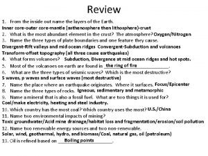 Review 1 From the inside out name the