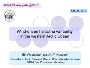 AOMIP Workshop 14 WHOI Oct 21 2010 Winddriven