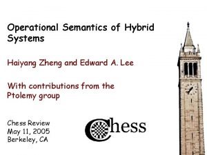 Operational Semantics of Hybrid Systems Haiyang Zheng and