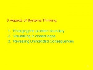 Systems thinking aspects