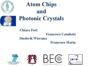 Atom Chips and Photonic Crystals Chiara Fort Francesco