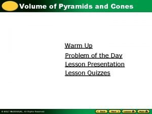 Volume of pyramids quiz