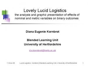 Lovely Lucid Logistics the analysis and graphic presentation