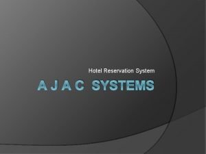 Online hotel reservation system documentation