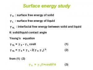 Surface energy study S surface free energy of