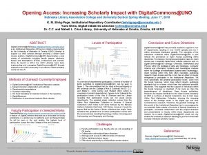 Opening Access Increasing Scholarly Impact with Digital CommonsUNO