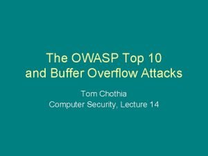 Buffer overflow owasp