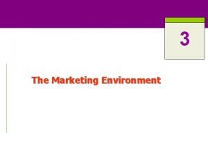 3 The Marketing Environment Marketing Environment The marketing
