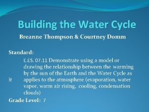 Building the Water Cycle Breanne Thompson Courtney Domm