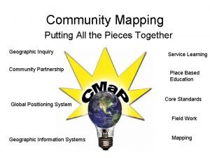 Community Mapping Putting All the Pieces Together Geographic