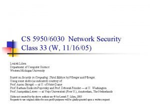 CS 59506030 Network Security Class 33 W 111605