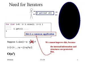 Need for Iterators 7 2 T getint at