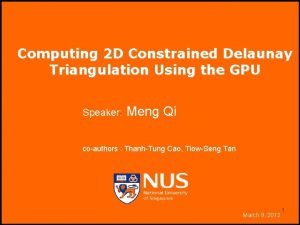 Computing 2 D Constrained Delaunay Triangulation Using the