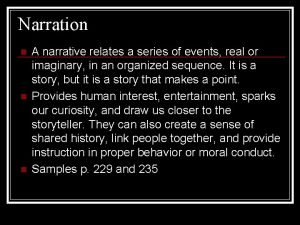 Narrative vs narration