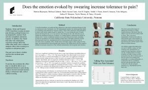 Does the emotion evoked by swearing increase tolerance