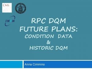 RPC DQM FUTURE PLANS CONDITION DATA HISTORIC DQM