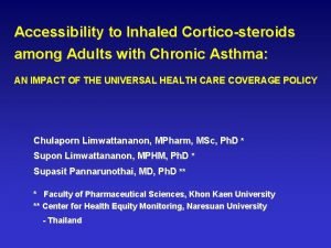 Accessibility to Inhaled Corticosteroids among Adults with Chronic