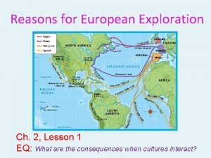 Reasons for European Exploration Ch 2 Lesson 1