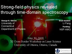 Strongfield physics revealed through timedomain spectroscopy George N