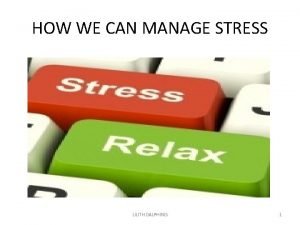 HOW WE CAN MANAGE STRESS LILITH DALPHINIS 1