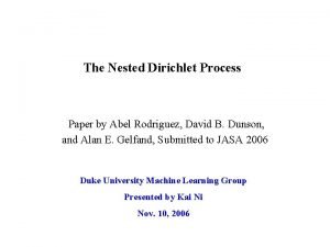 Nested dirichlet process