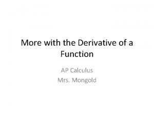 Alt def of derivative