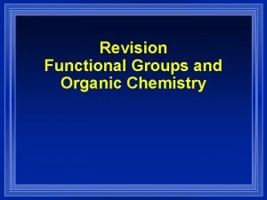 Ib organic chemistry functional groups