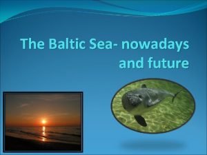 The Baltic Sea nowadays and future The Baltic