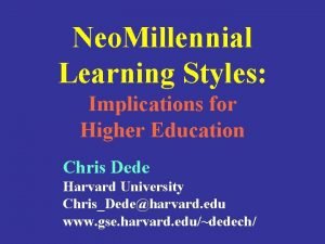 Millennial learning styles