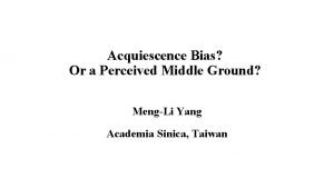 Acquiescence bias definition