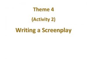 Screenwriting 8 sequences