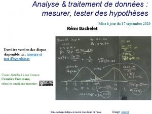 Analyse traitement de donnes mesurer tester des hypothses