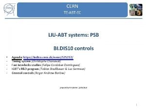 CERN TEABTEC LIUABT systems PSB BI DIS 10