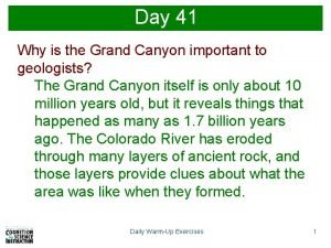Day 41 Why is the Grand Canyon important