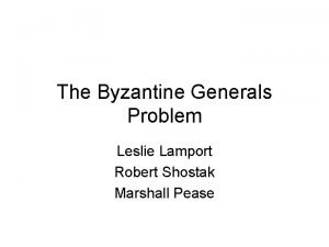 Leslie lamport byzantine