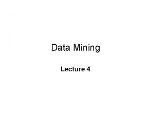Data mining course syllabus