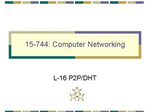 15 744 Computer Networking L16 P 2 PDHT