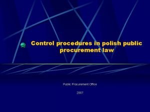 Public procurement law poland