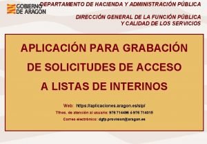 DEPARTAMENTO DE HACIENDA Y ADMINISTRACIN PBLICA DIRECCIN GENERAL