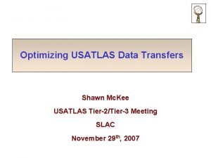 Optimizing USATLAS Data Transfers Shawn Mc Kee USATLAS