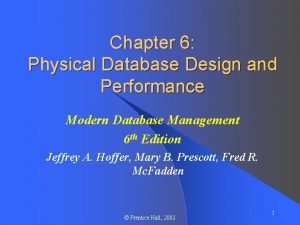 Chapter 6 Physical Database Design and Performance Modern